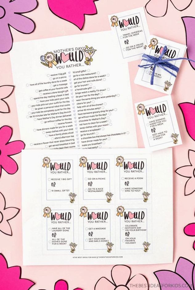Mothers Day Would You Rather Printables