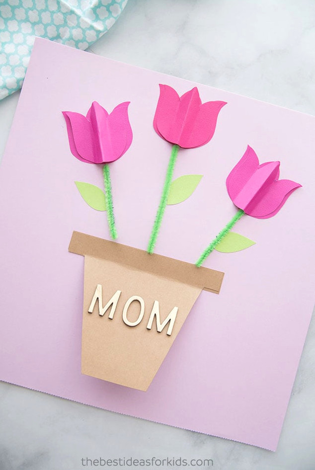 Paper Tulip Mothers Day Card