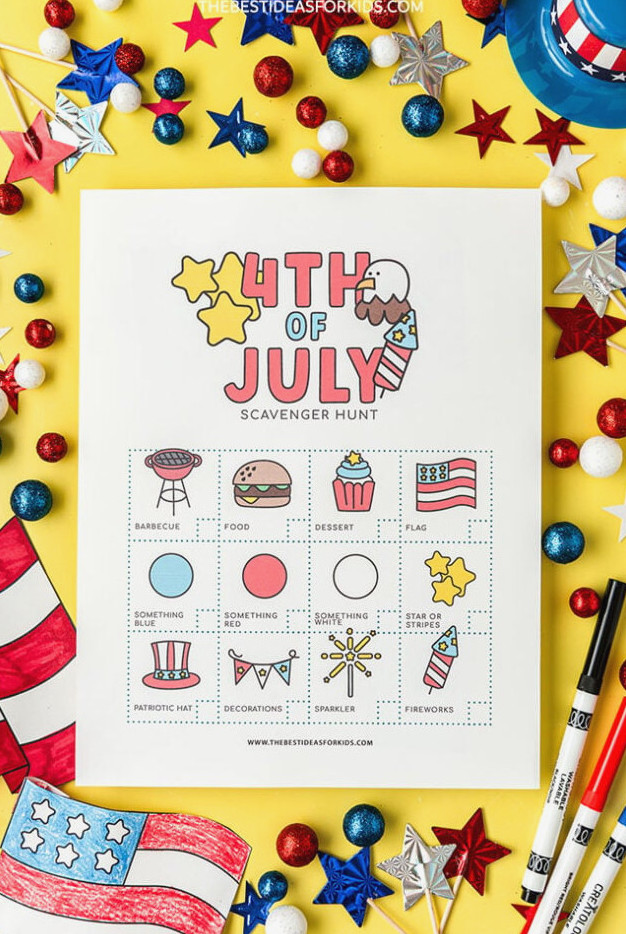 4th of july scavenger hunt printable