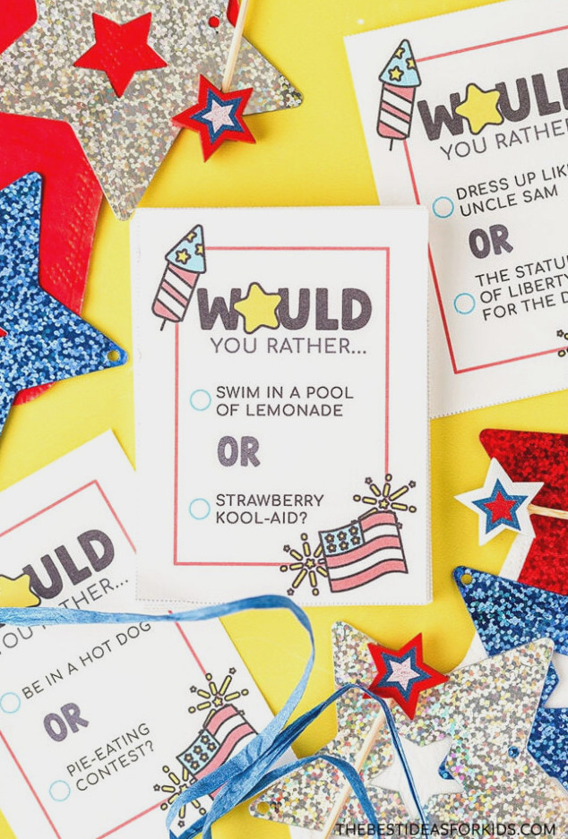 4th of july would you rather cards