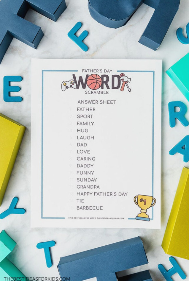 Father's Day Word Scramble with Answers