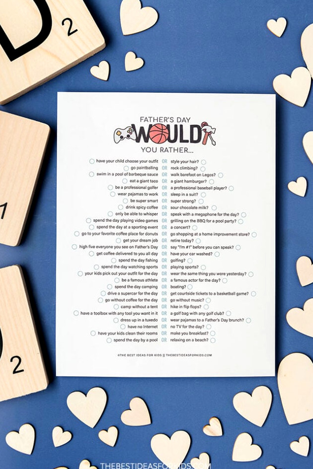 Father's Day Would You Rather Checklist