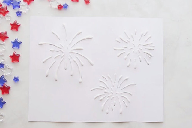 Fireworks Salt Painting Glue