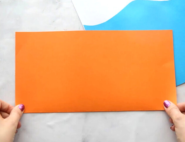 Fold over orange cardstock