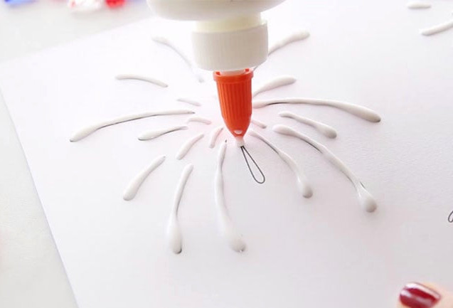 Glue on firework template