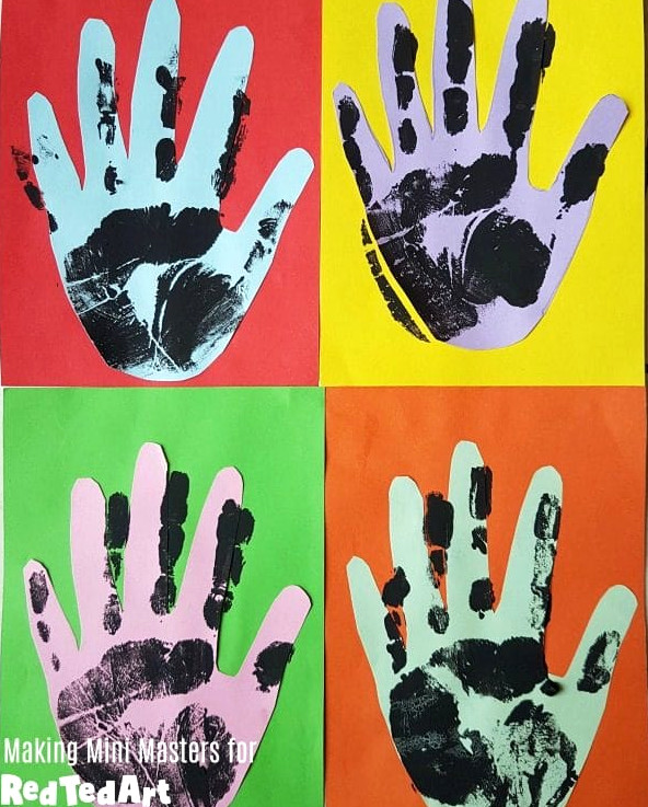 Collage of Handprint Pop Art for Father's Day