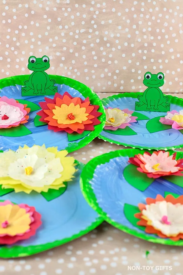 paper plate pond craft with template