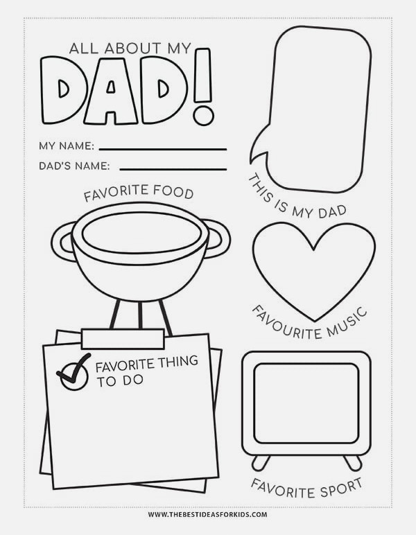 Preschool All About my Dad Printable