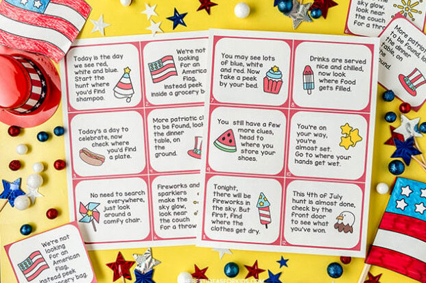 Printable fourth of july scavenger hunt