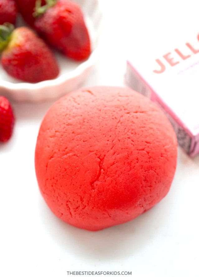 Strawberry Jello Playdough