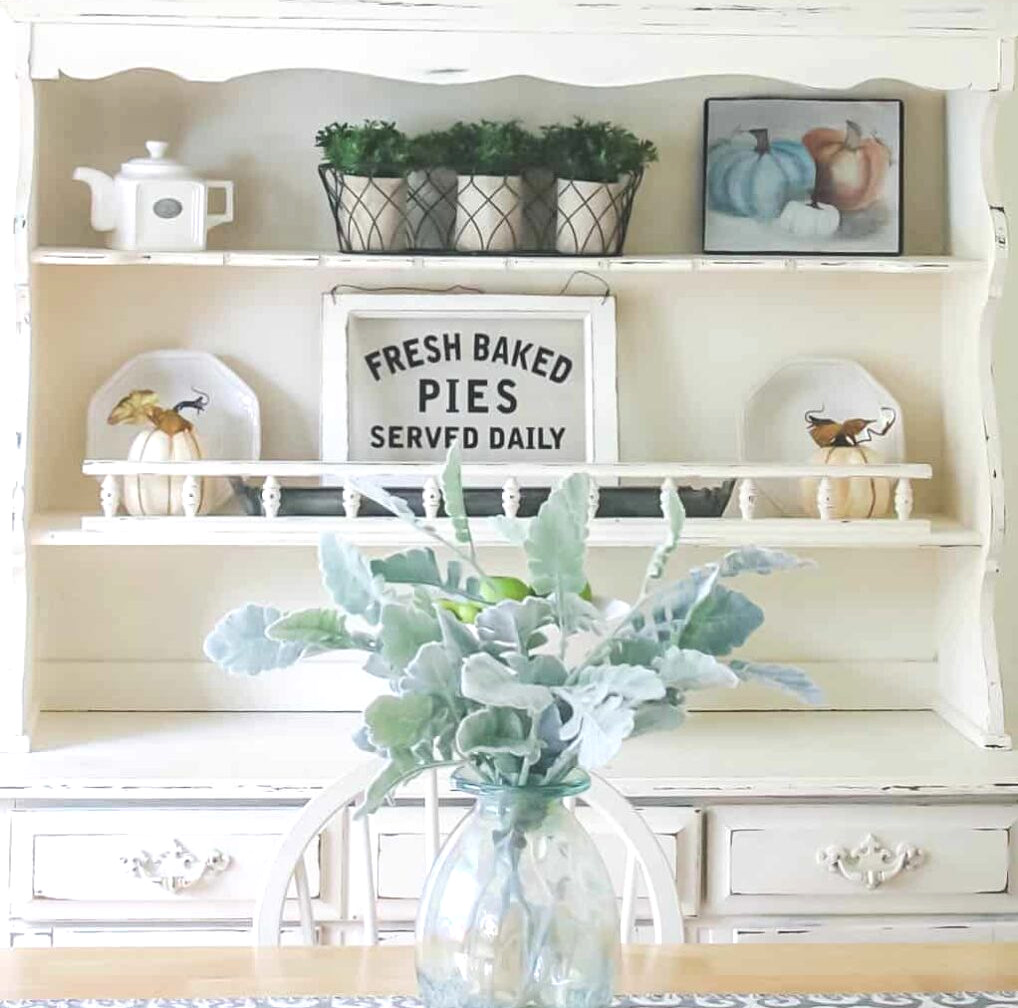 white kitchen hutch