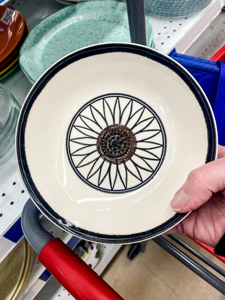 old sunflower bowls at thrift store
