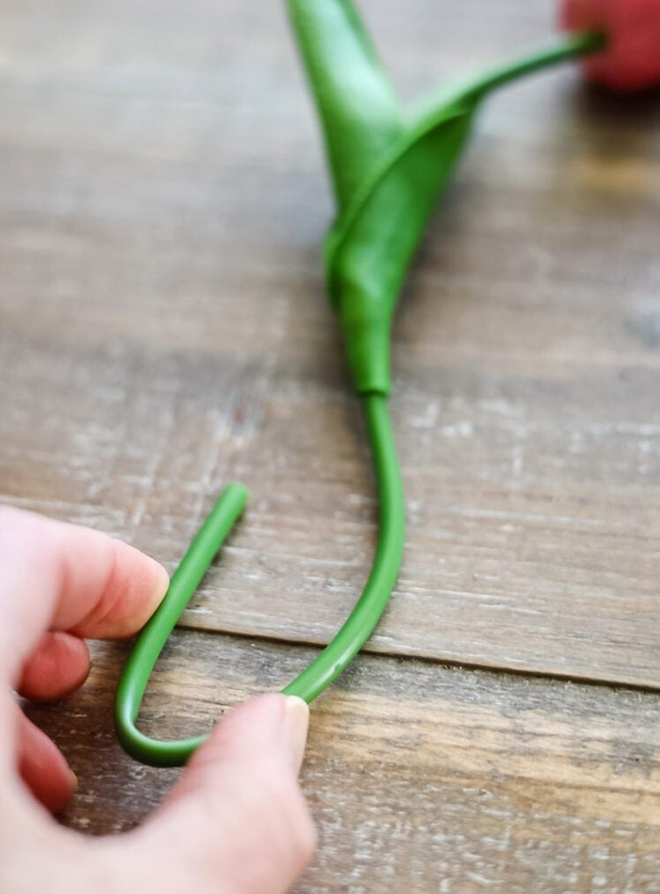 bending a fake tulip stem