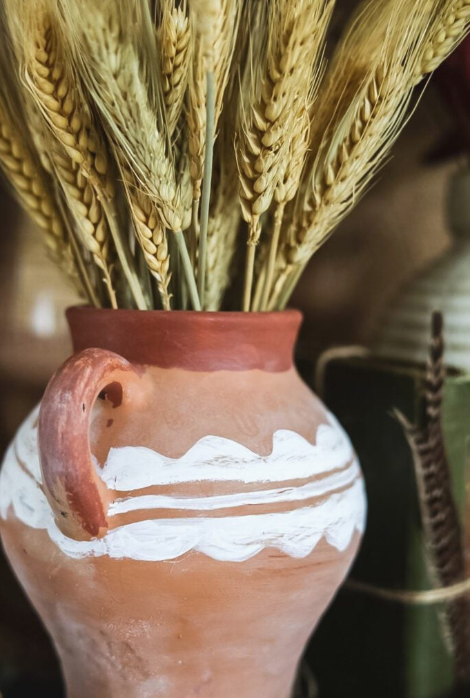 artisan rustic pottery jug vase