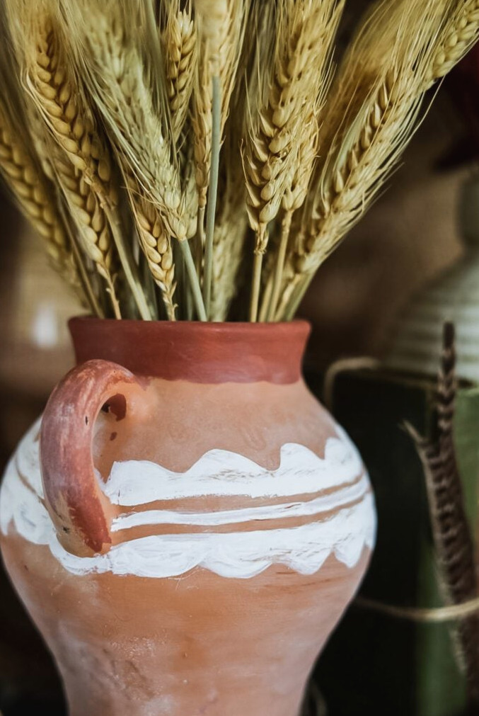 artisan rustic pottery jug vase