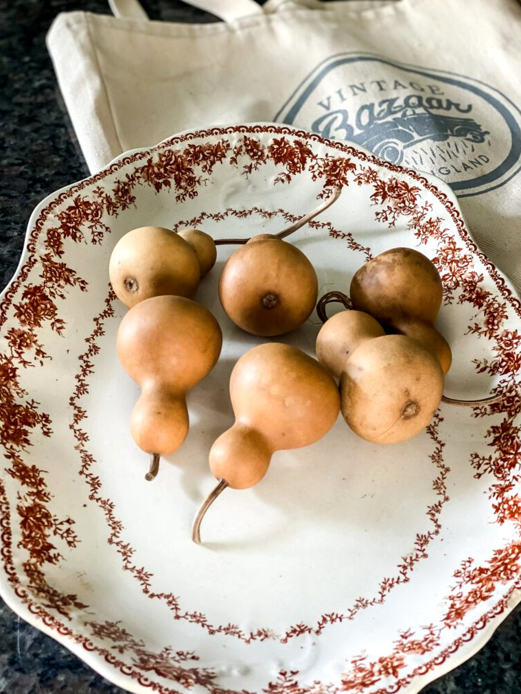 dried gourds on platter