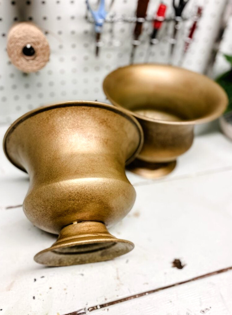 antique brass planters