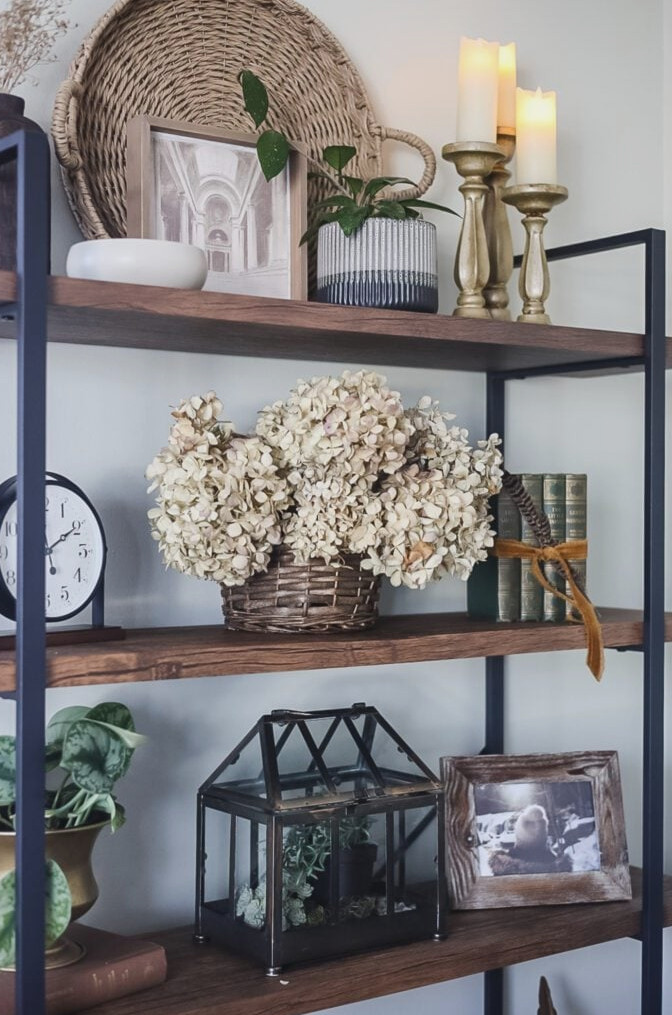 decorated bookcase