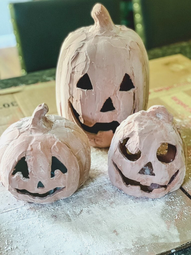 set of pottery barn dupe pumpkins