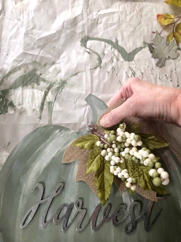 burlap leaf and berries
