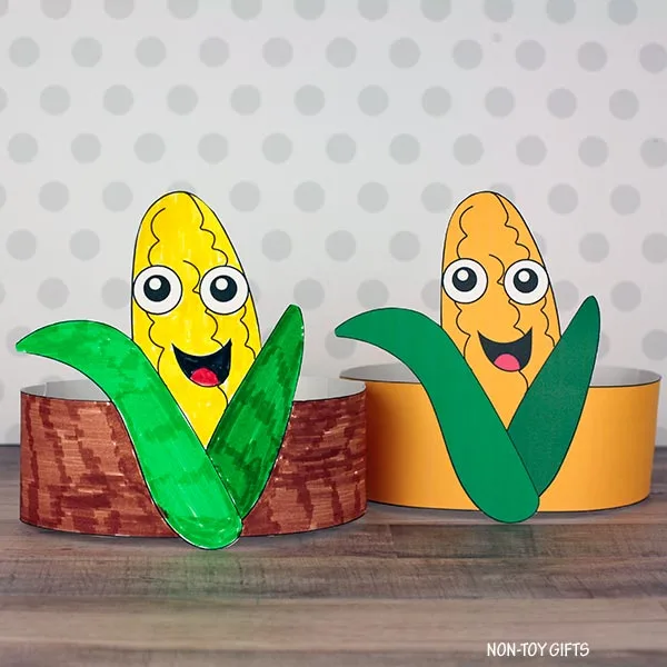 corn headband printable template for kids