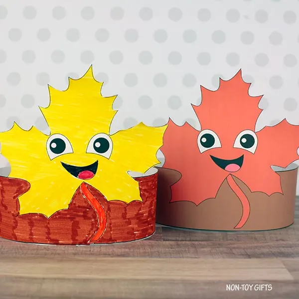 a simple fall craft: leaf headband for kids