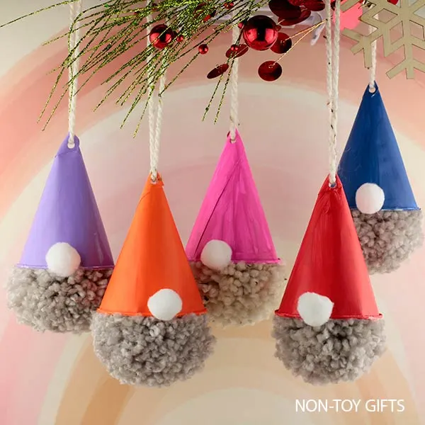beautiful pom pom gnome ornaments