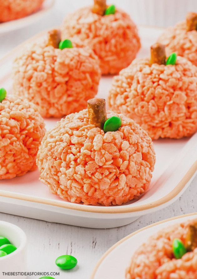 Pumpkin Shaped Rice Krispies