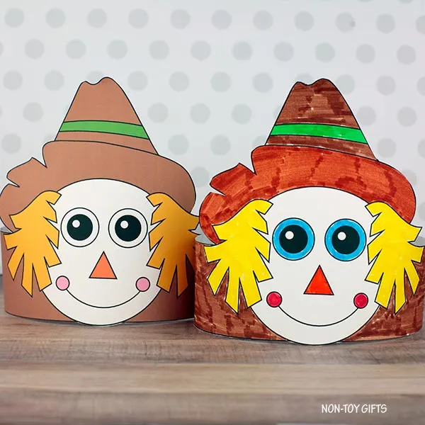 simple fall paper hat for kids: scarecrow craft idea
