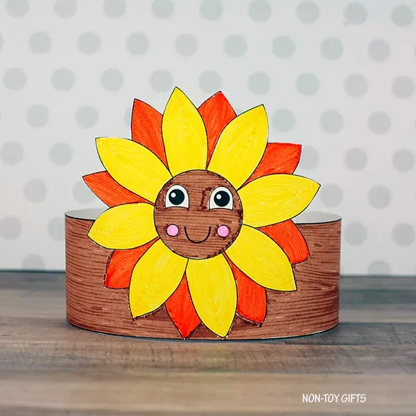 sunflower headband craft template for kids