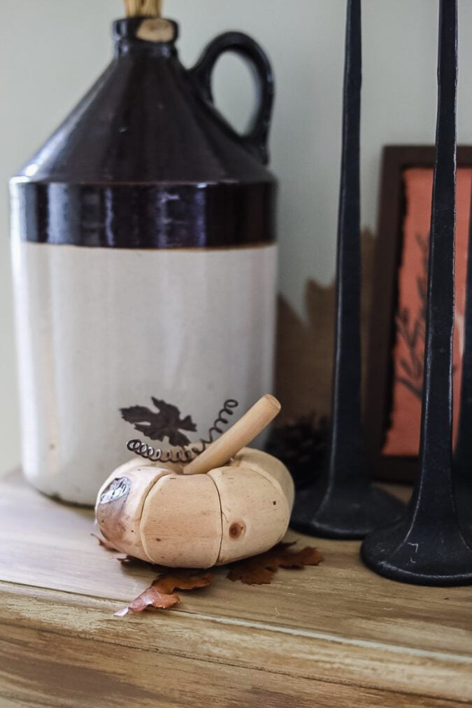 vintage jug and thrift store pumpkin