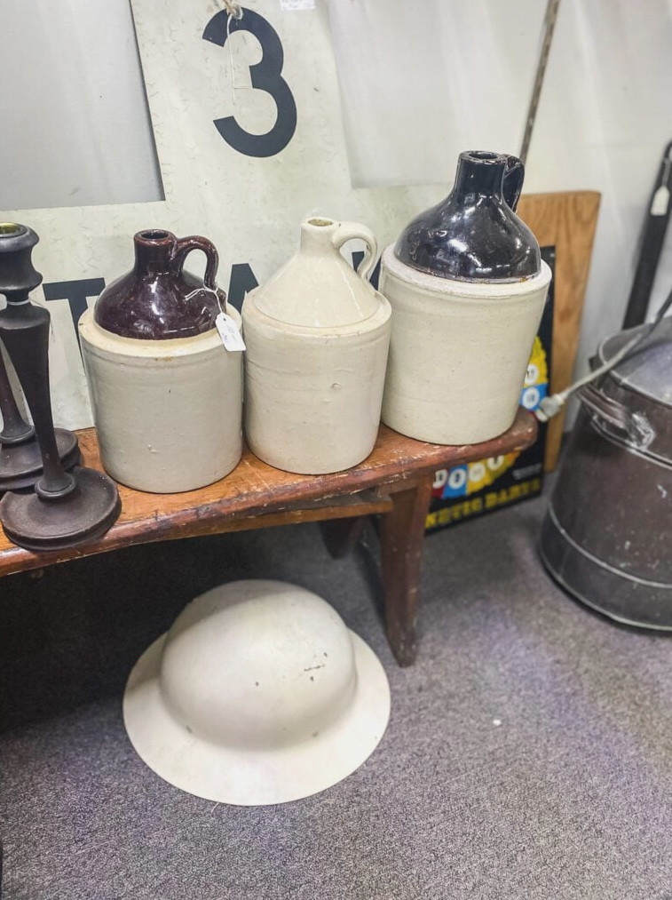 jugs at antique store