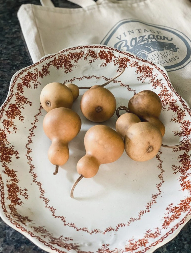 dried gourds on platter