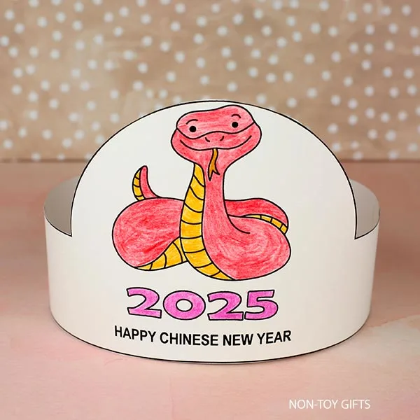 2025 Chinese New Year Snake paper hat craft for kids