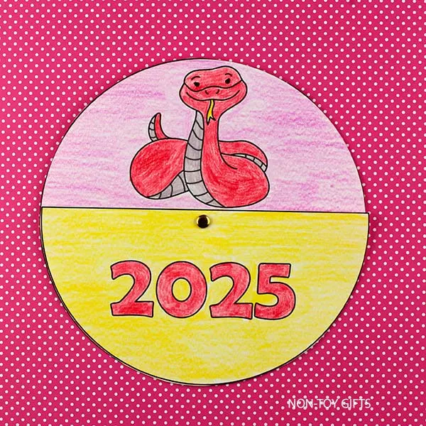2025 Chinese New Year Snake Spinner Craft design for preschool children