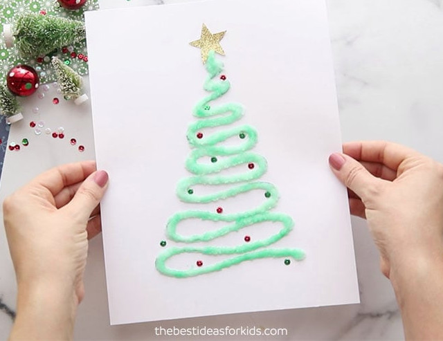 Christmas Tree Salt Painting Activity