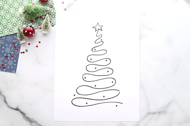 Christmas Tree Template for Salt Painting