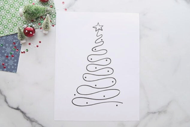 Christmas Tree Template for Salt Painting