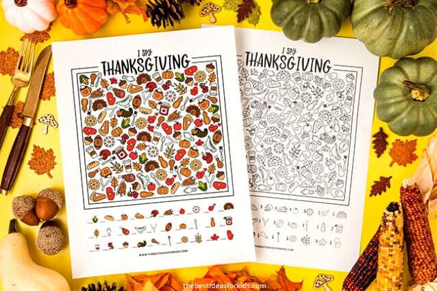 Free Thanksgiving I Spy Printable Sheets