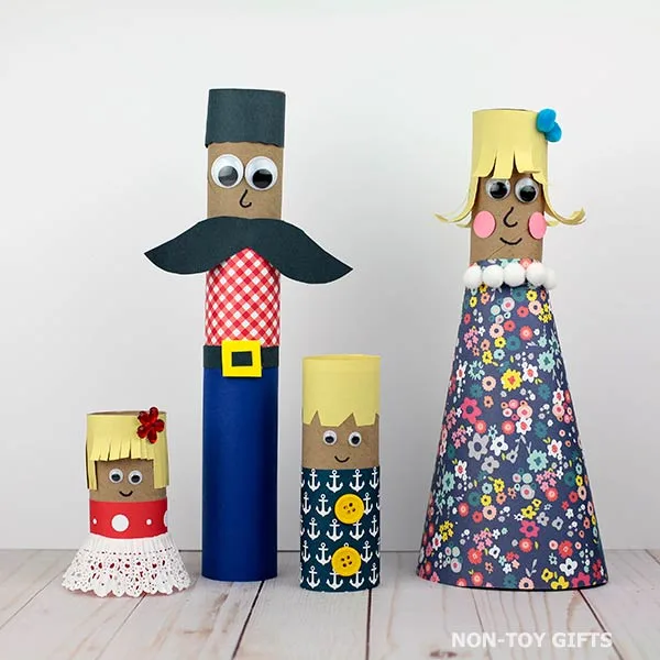 paper roll family project for children