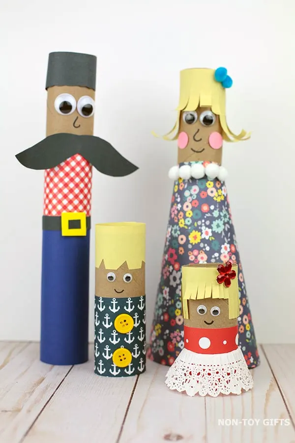paper roll family project for preschool children