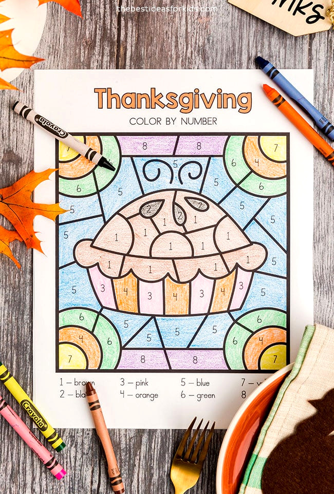Pie Color by Number Page