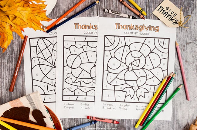 Printable Thanksgiving Color by Number Page