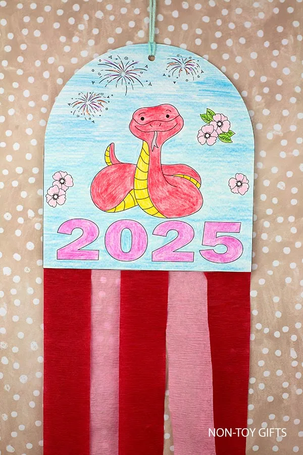 simple DIY 2025 Chinese New Year snake decoration craft for kids