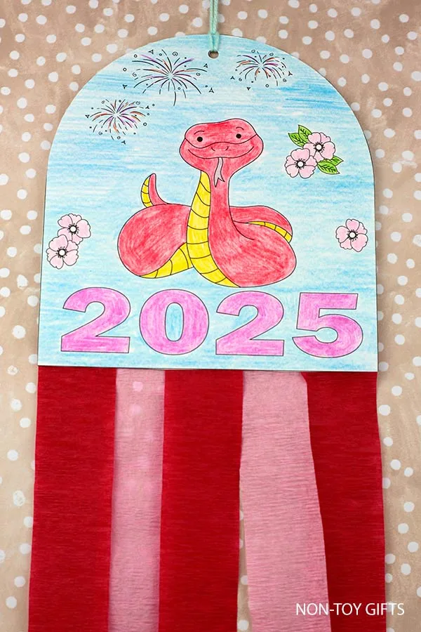 DIY 2025 Lunar New Year snake decoration craft for kids