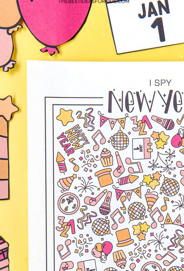 Free Printable New Years I spy
