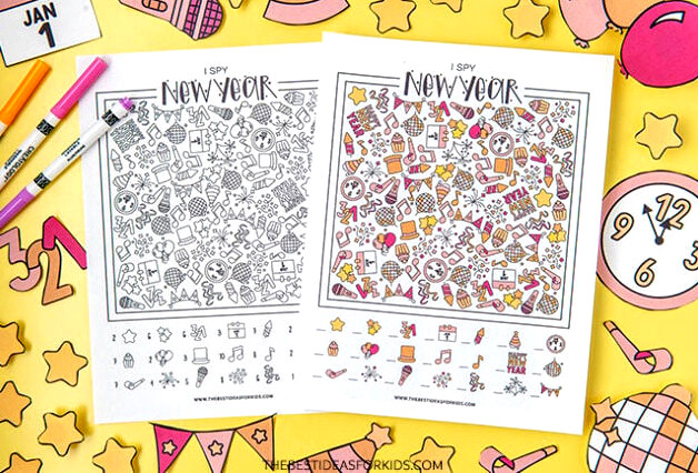 I spy new years free printables