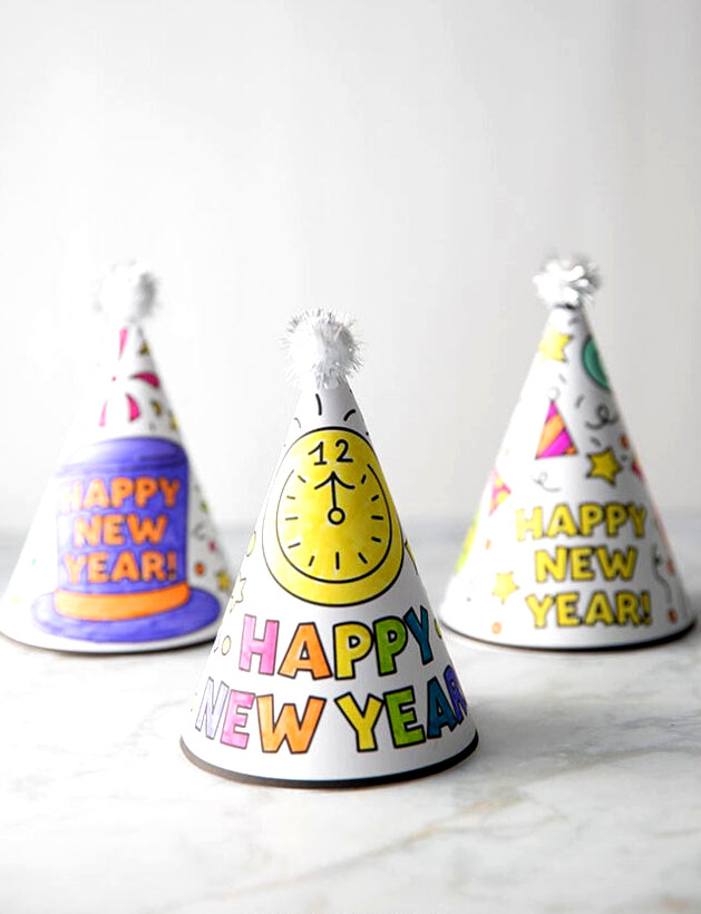 New Years Eve Paper Hat Template