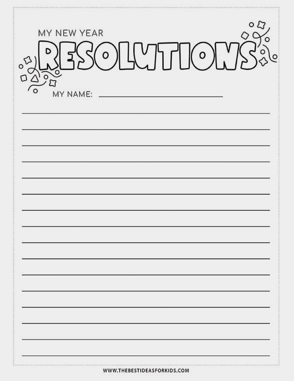 New Years Resolution Writing Prompt Page