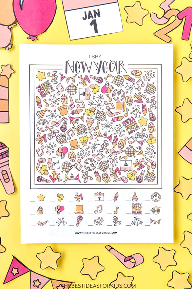 Printable New Years I Spy Sheet